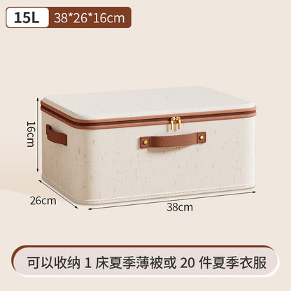 A cotton and linen zipper storage box
