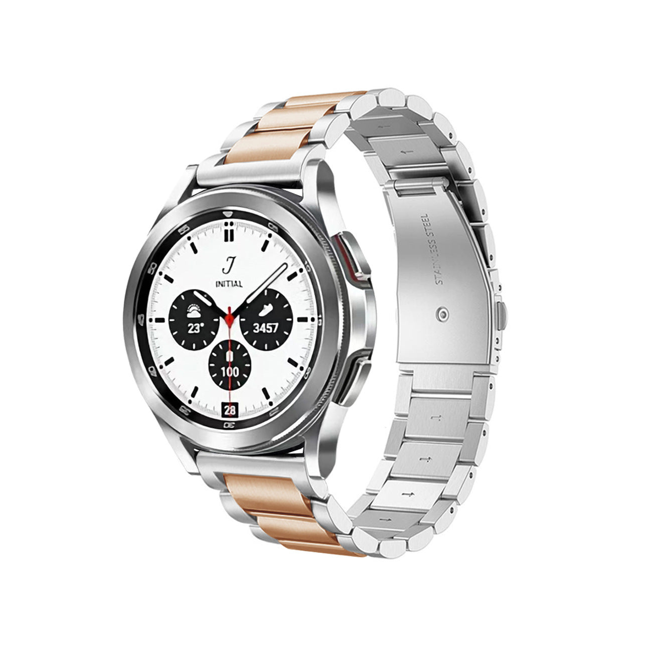 A For Samsung Galaxy Watch 7 Stainless Steel Watch with Metal 40/42/46 mm Solid Steel Strap