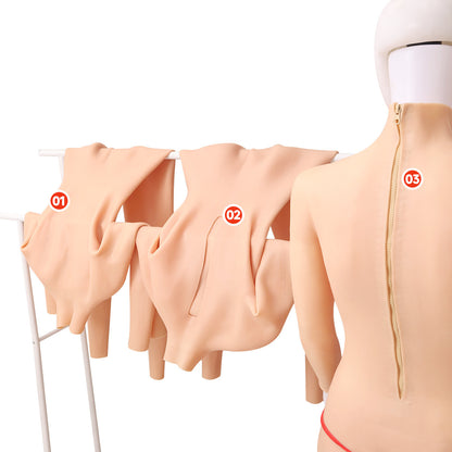 A nine-point one-piece prosthetic breast fake yin pants CD fake girl cross-dressing simulated chest pad fake breast fake girl two-in-one
