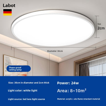 A Ultra-thin round LED lamps wholesale balcony light bedroom light living room light household aisle corridor light three-proof ceiling light