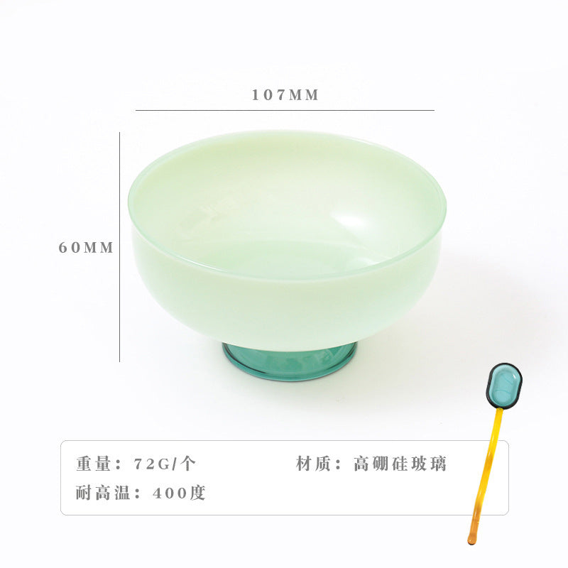A glass bowl fruit salad bowl set