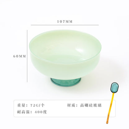 A glass bowl fruit salad bowl set