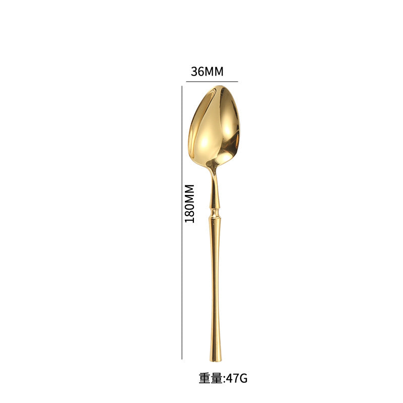 A stainless steel tableware