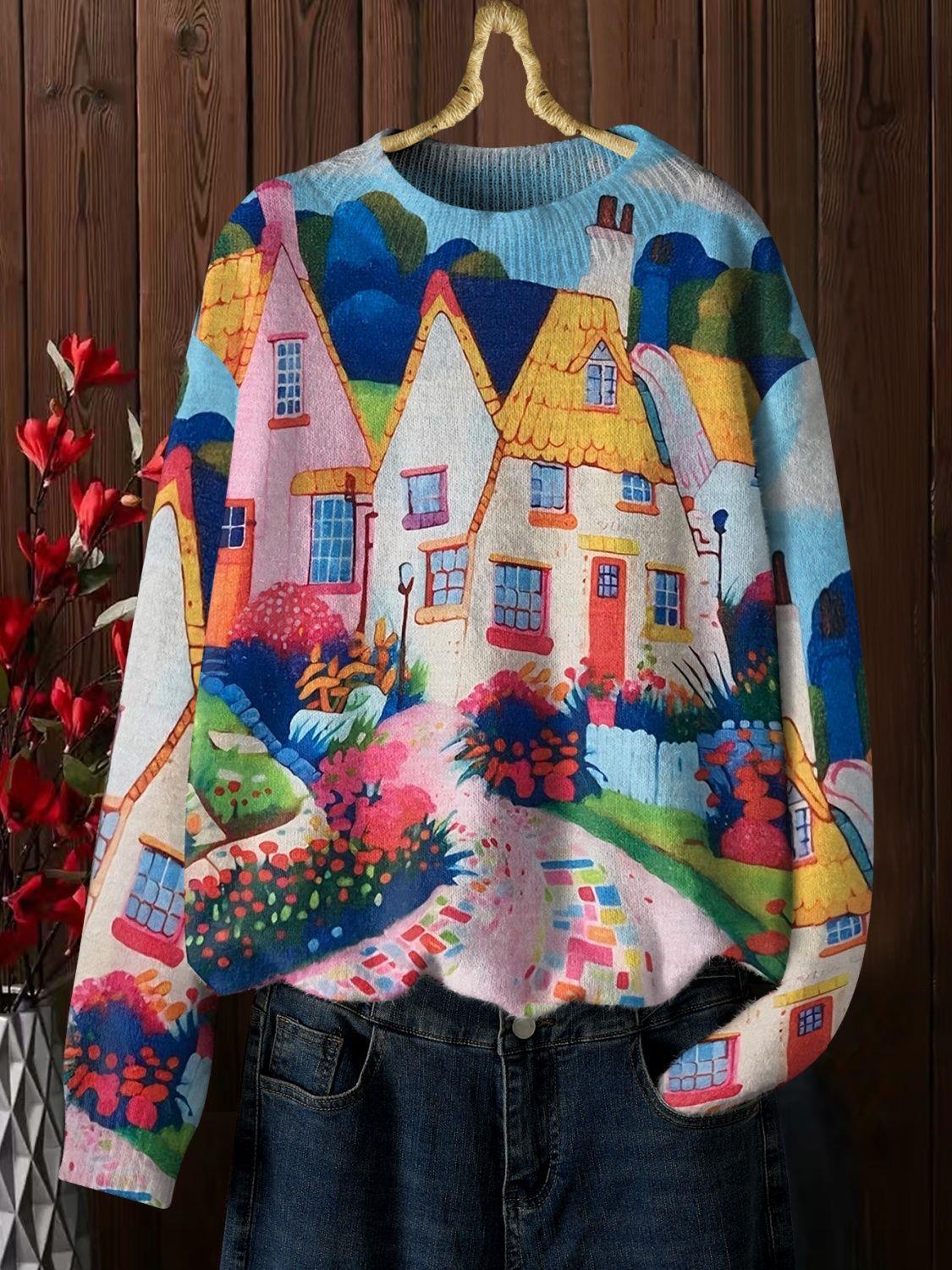 A printed sweater