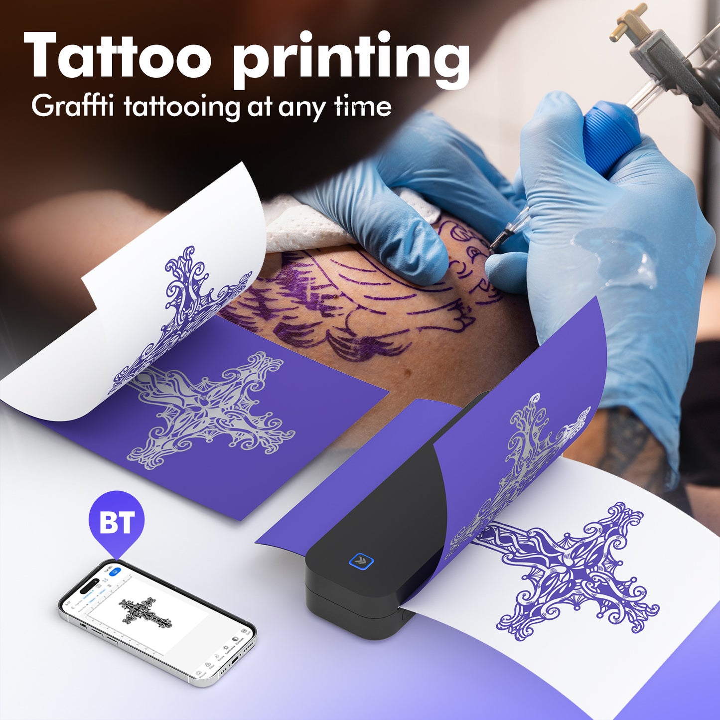 A A4 Portable Printer Self-adhesive Thermal Printer