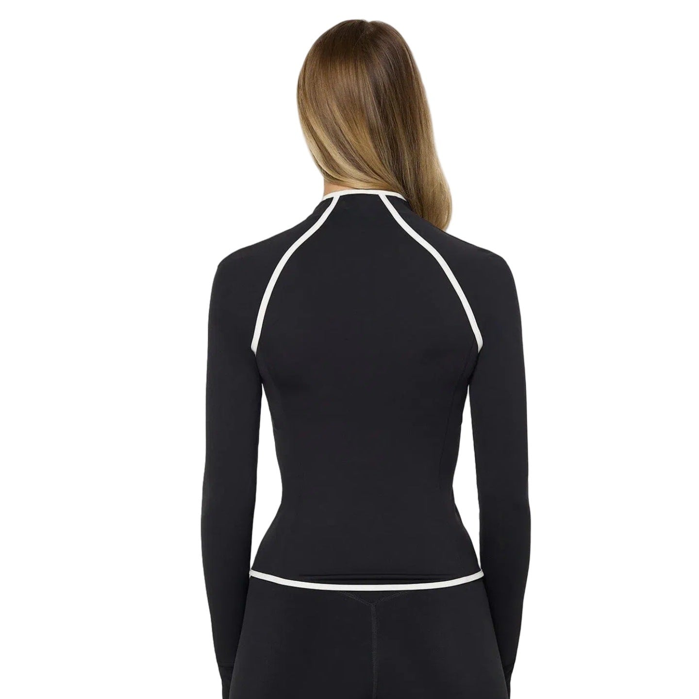 A new nude yoga jacket stand-up collar zipper fitness shaping waist short sports long sleeve cycling