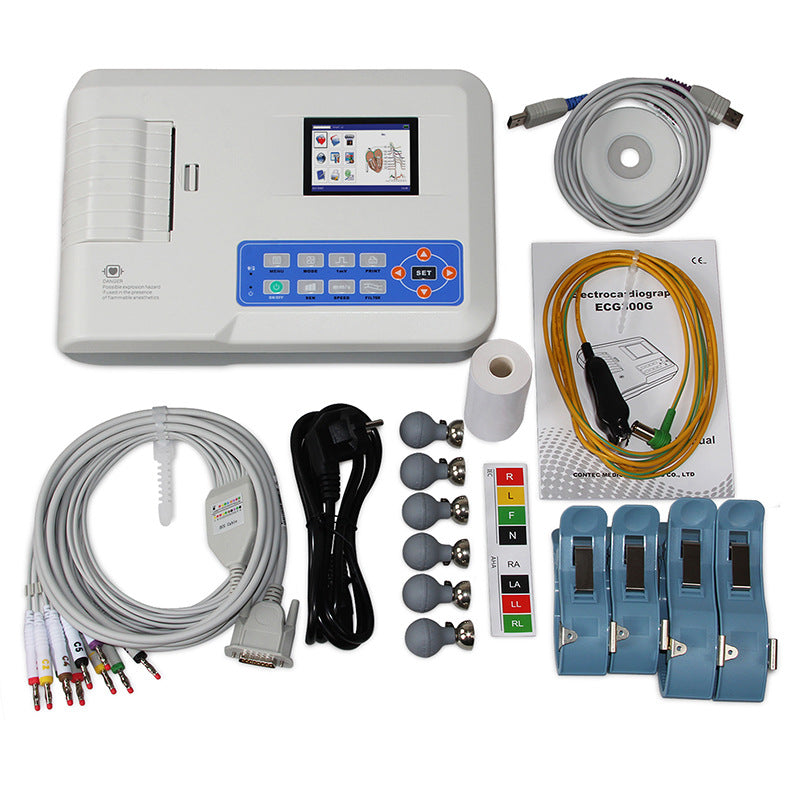 A electrocardiograph lead ECG detection recorder