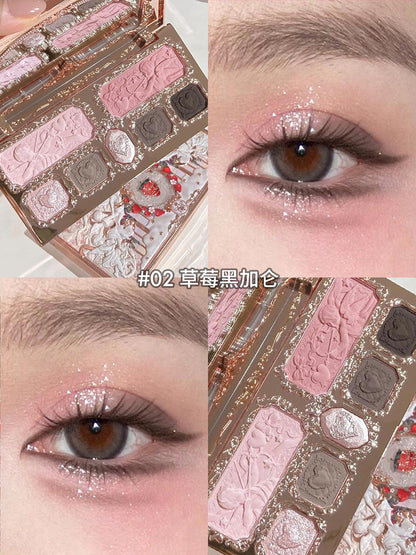 A new product,  Sweetheart Bear eyeshadow, Swan Cloud Shoulder, strawberry, all series of stores can be self-organized gift boxes.