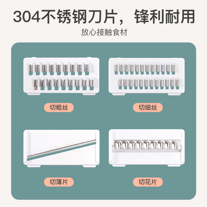 A multifunctional vegetable cutter, home kitchen shredding, draining basket, shredded potato, slicing, shredding, grater