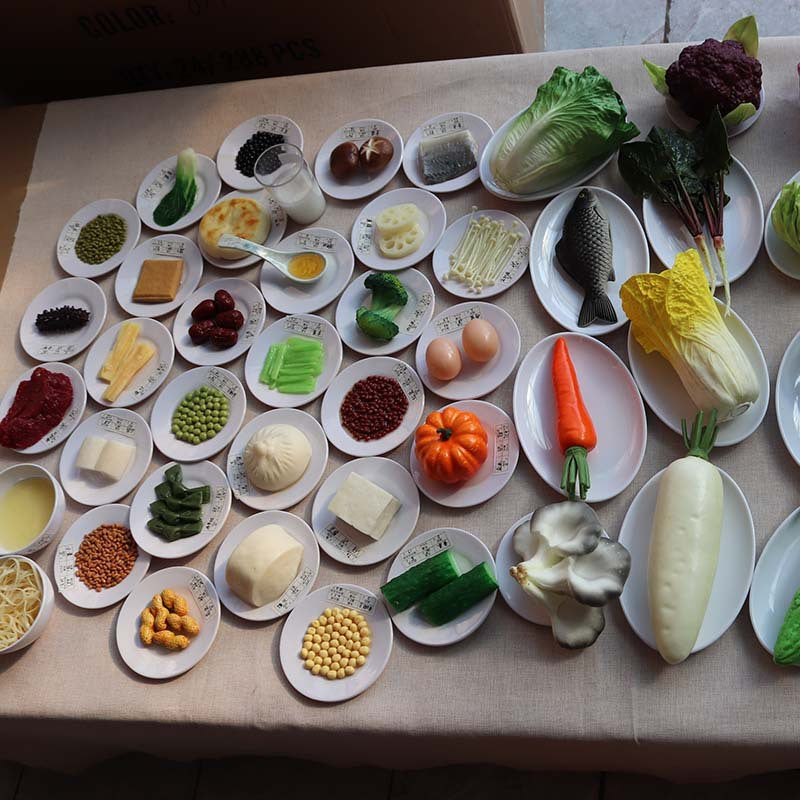Simulated food model Residents' dietary balance Pyramid model Exchange props Plastic Reasonable nutrition textbook
