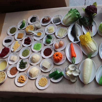 Simulated food model Residents' dietary balance Pyramid model Exchange props Plastic Reasonable nutrition textbook