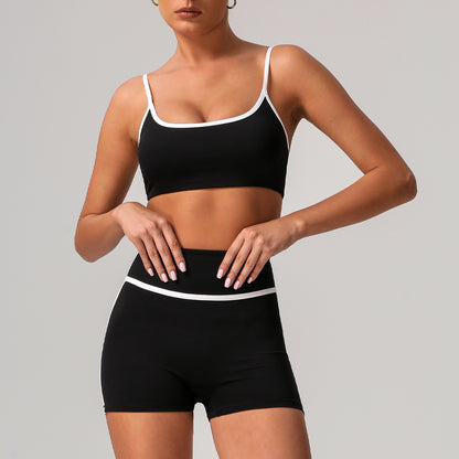 A sports suit women's contrasting colors, beautiful back, tight body, nude yoga suit, running fitness yoga suit