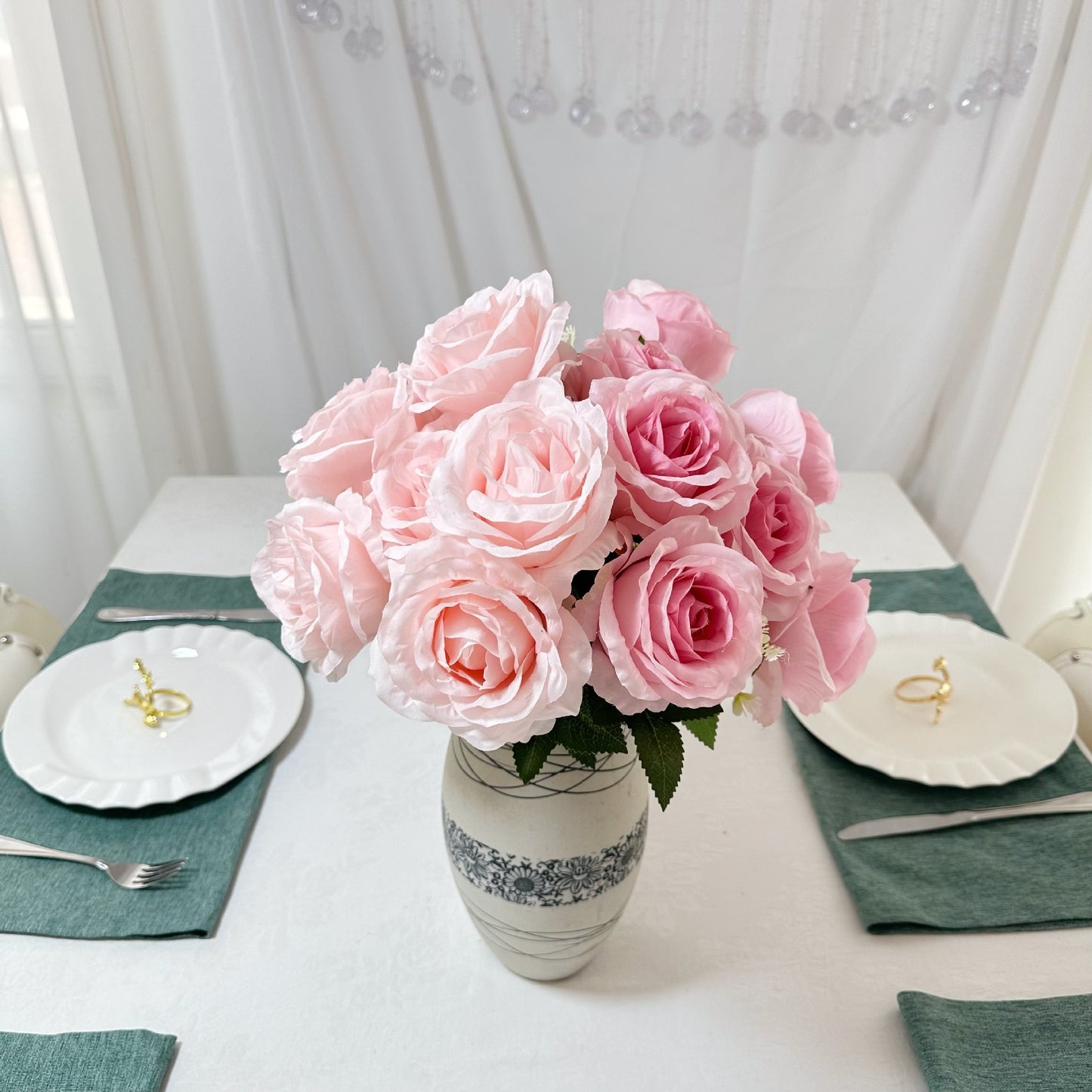 A 9 head Anna rose wedding home decoration rose auditorium hotel scene set DIY design fake flower