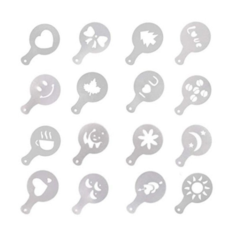 A Coffee Latte Die, Printed Model Fancy Thickened Coffee Milk Foam Spray 16-piece Set 31g