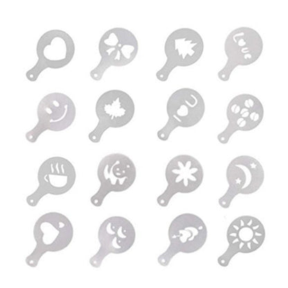 A Coffee Latte Die, Printed Model Fancy Thickened Coffee Milk Foam Spray 16-piece Set 31g