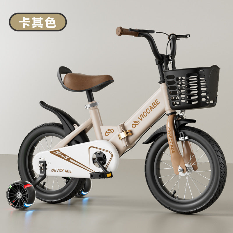 A children's bicycle is foldable