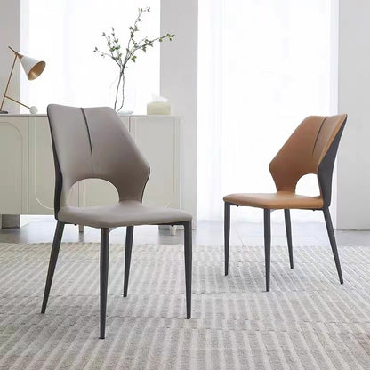 A leather metal chair