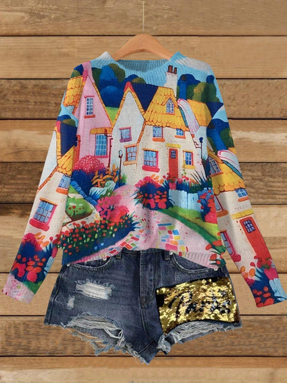 A printed sweater