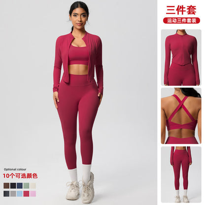 A Tight Yoga Vest Jacket Shockproof Beauty Back Sports Bra Pilates Running Outdoor Yoga Clothing
