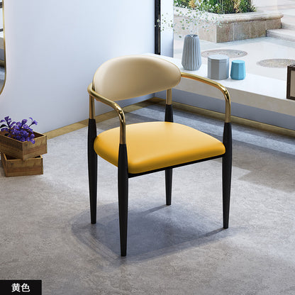 A dining chair stool with armrest back chair