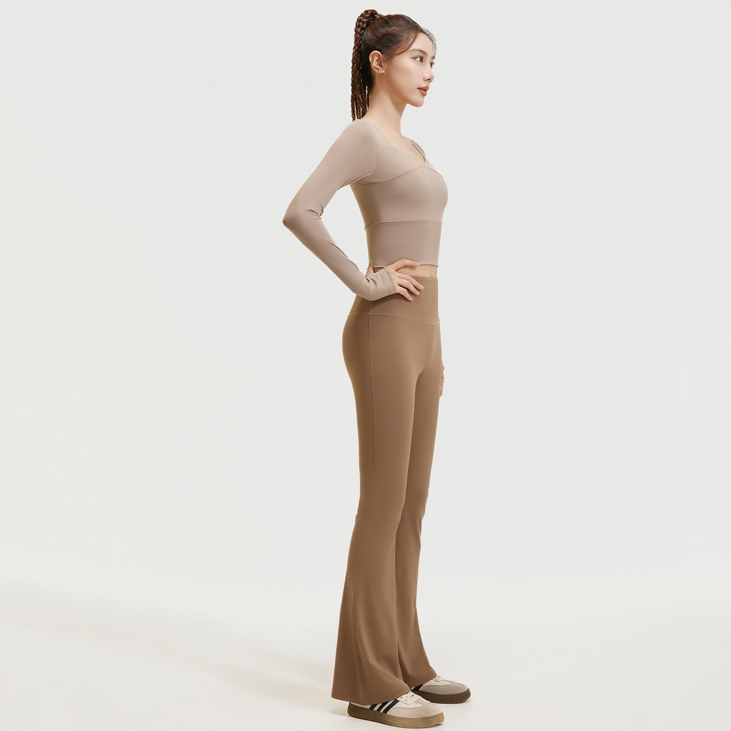 A High elastic, slim and thin yoga suit, nude suit, high waist running sports fitness suit