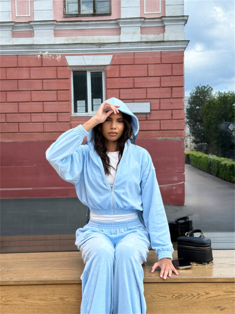 A velvet set two-piece set
