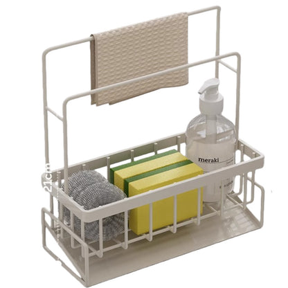 A new drain basket household kitchen drain rack large capacity carbon steel thickened non-punching storage finishing rack
