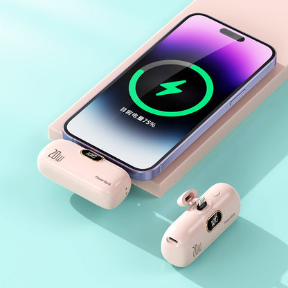 A mini portable small capsule power bank tail plug outdoor mobile phone emergency mobile power supply