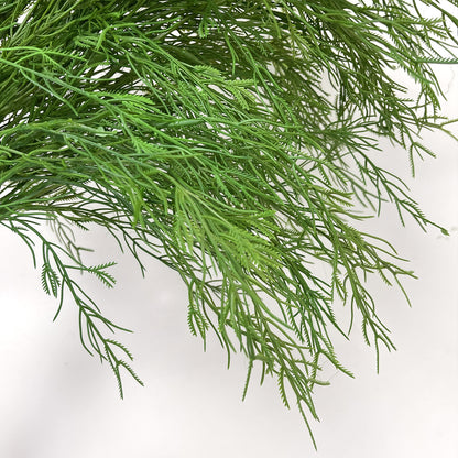A simulated plastic leaf asparagus decorative leaf material hanging long whiskers white-green whiskers, simulated reed grass