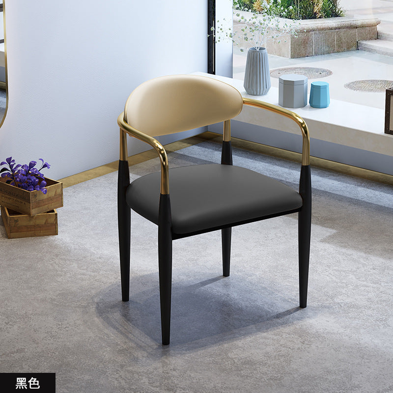 A dining chair stool with armrest back chair