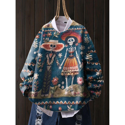 A printed sweater