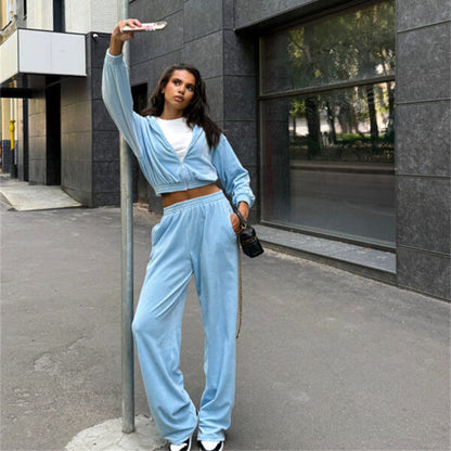 A velvet set two-piece set