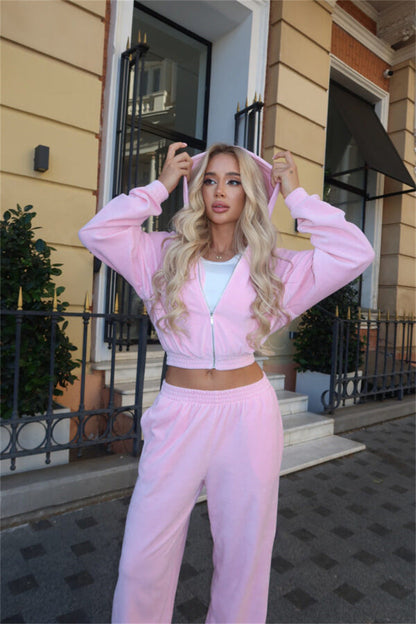 A velvet set two-piece set