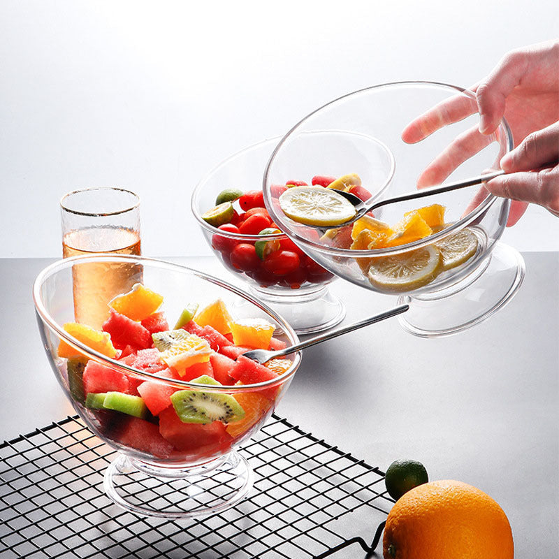 A Household Japanese diagonal salad bowl Large capacity creative fruit and vegetable dressing bowl Hotel restaurant Transparent dessert bowl