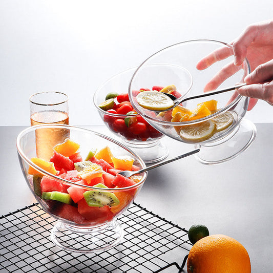 A Household Japanese diagonal salad bowl Large capacity creative fruit and vegetable dressing bowl Hotel restaurant Transparent dessert bowl