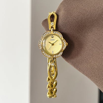 A Watch Women's Light Luxury Niche Simple Temperament Bracelet Women's Flower Dial High-end Ladies