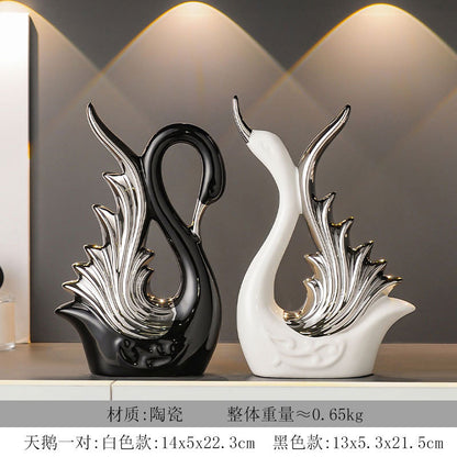 A swan home decoration ceramic decoration