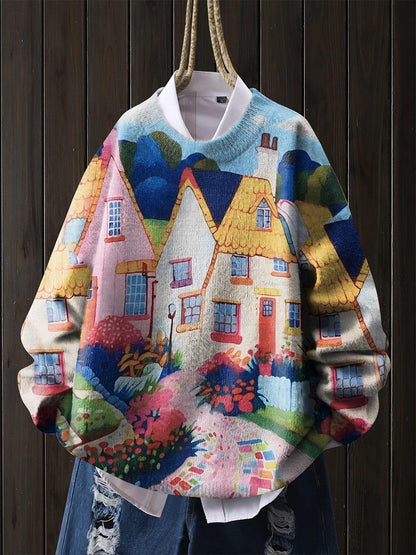 A printed sweater