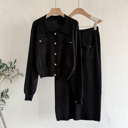 A women's knitted two-piece set
