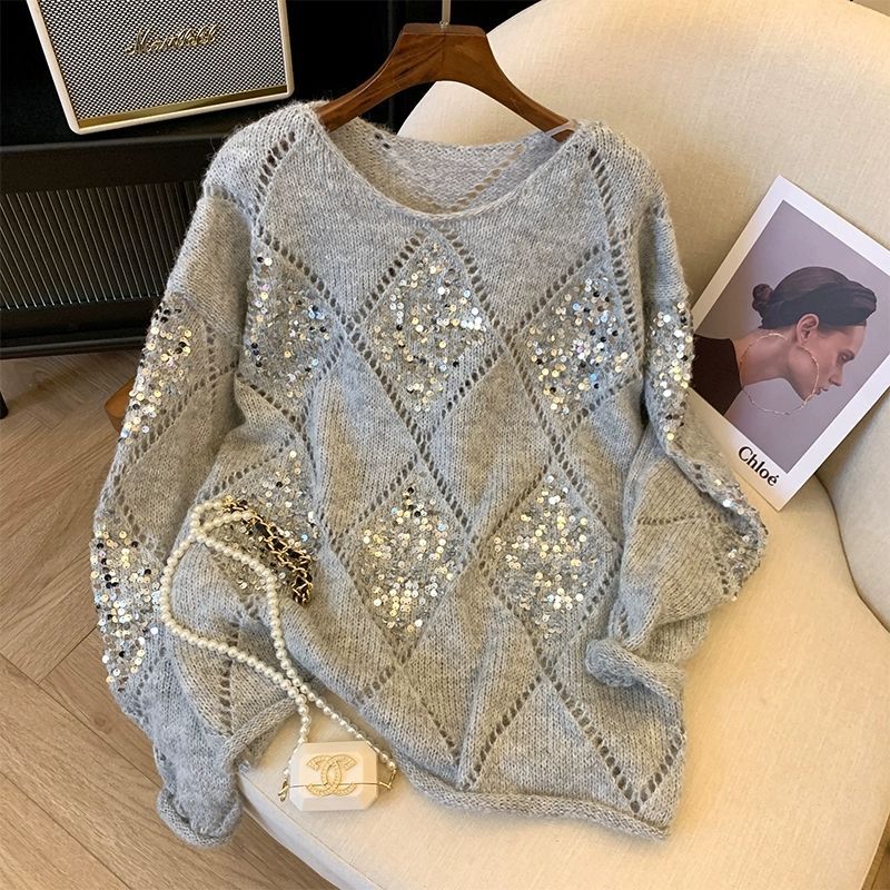 A sequined knit top
