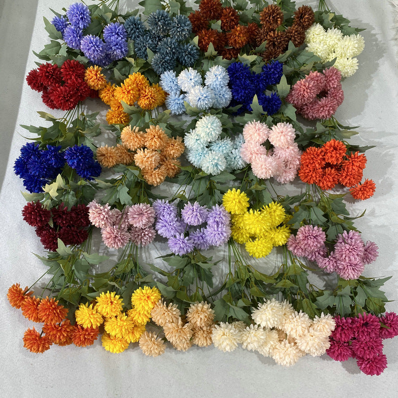 A Regula bouquet 6 heads hydrangea indoor living room dining table dried flower arrangement ornament, simulated bouquet handmade decorative flowers