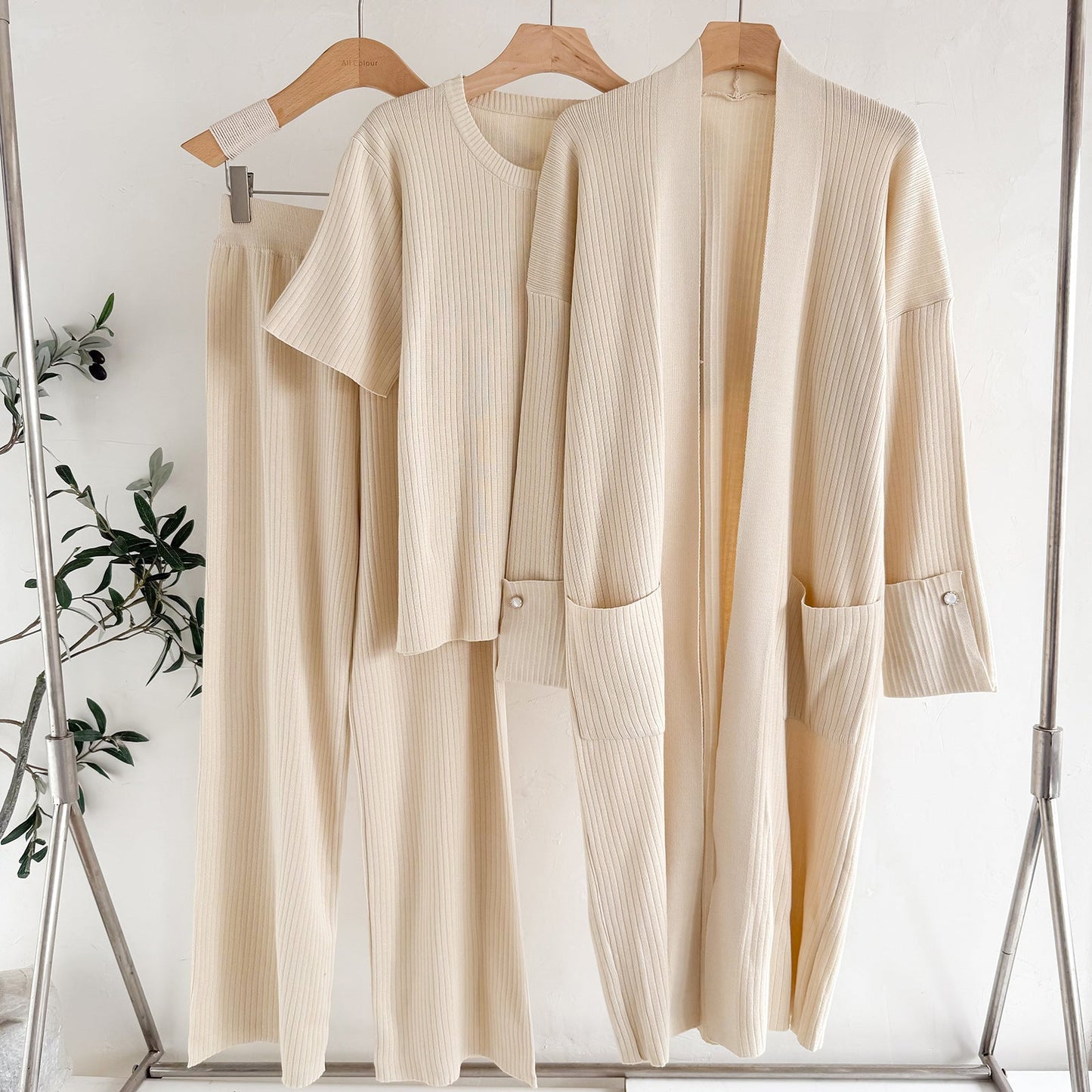 A three-piece knitted set
