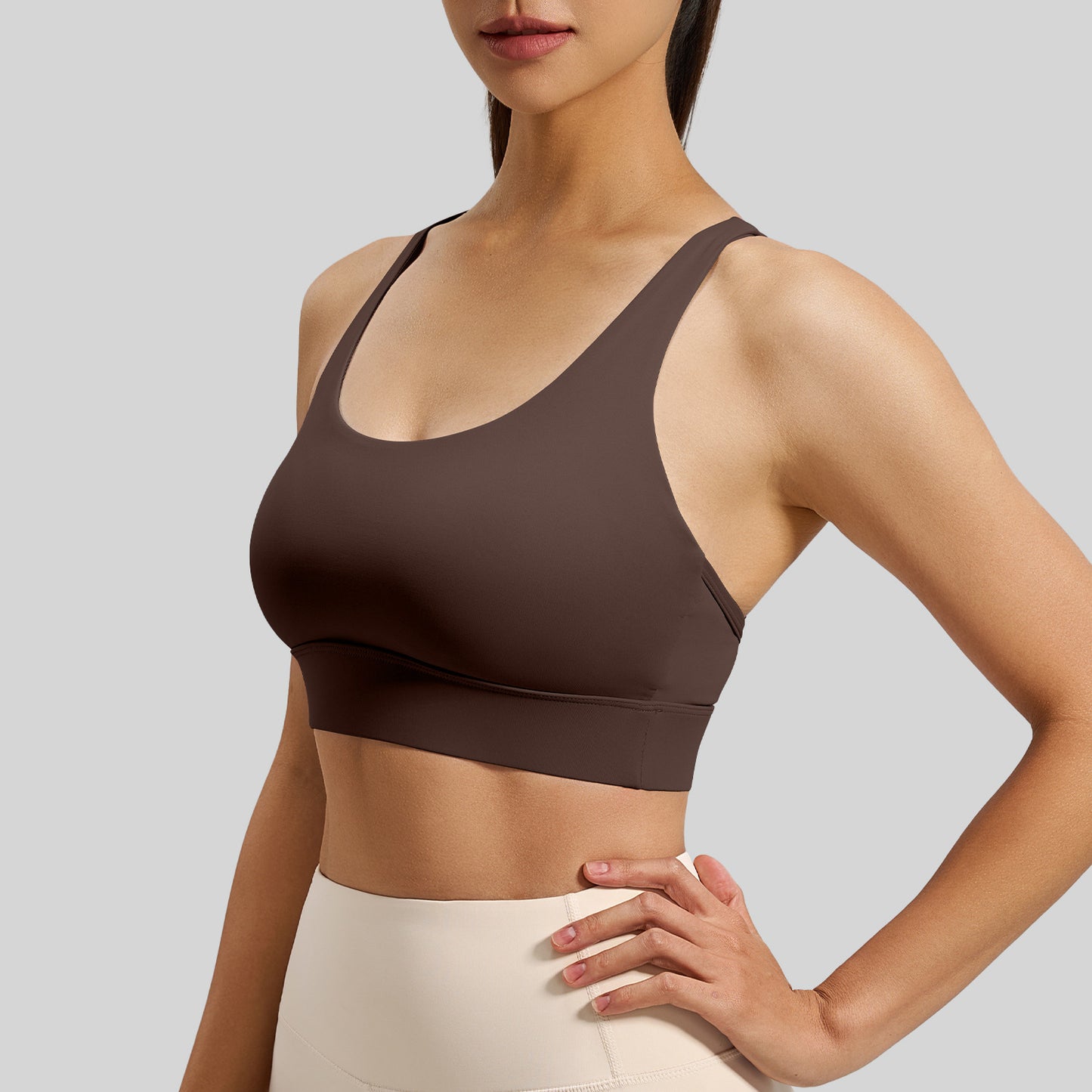 A Mesh Back Cross Sports Bra Beauty Back Top High Strength Shockproof Yoga Fitness Underwear Women