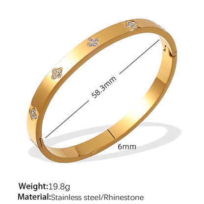 A European and American hot selling ins style titanium steel bracelet hexagram star snap buckle bracelet 18k gold-plated stainless steel zircon bracelet