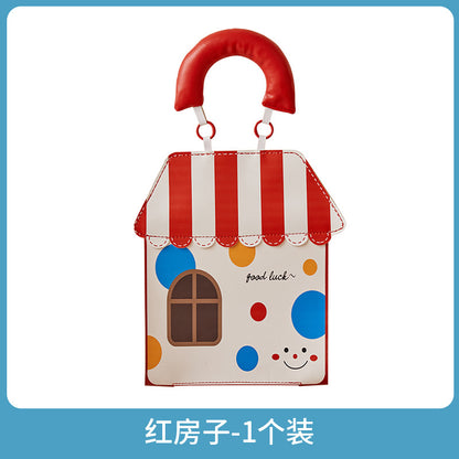 A cartoon wall-mounted tissue bag