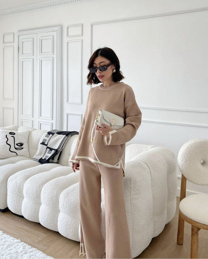 A Women's Long Sleeve Knitted Suit