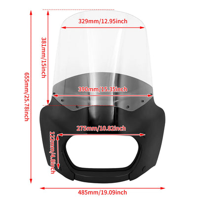 A Motorcycle Modification Accessories Harley 18 years later Soft Tail Fat Ba Hood Elevated Windshield Large Lampshade Guide Fairing
