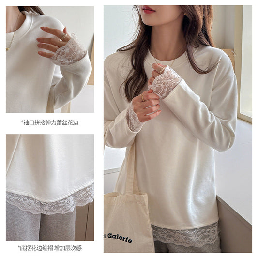 A lace long sleeve top