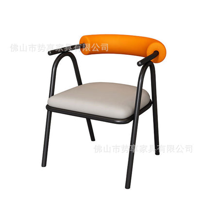 A metal leather seat chair