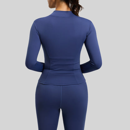 A yoga clothes top women slim and thin breathable running fitness jacket
